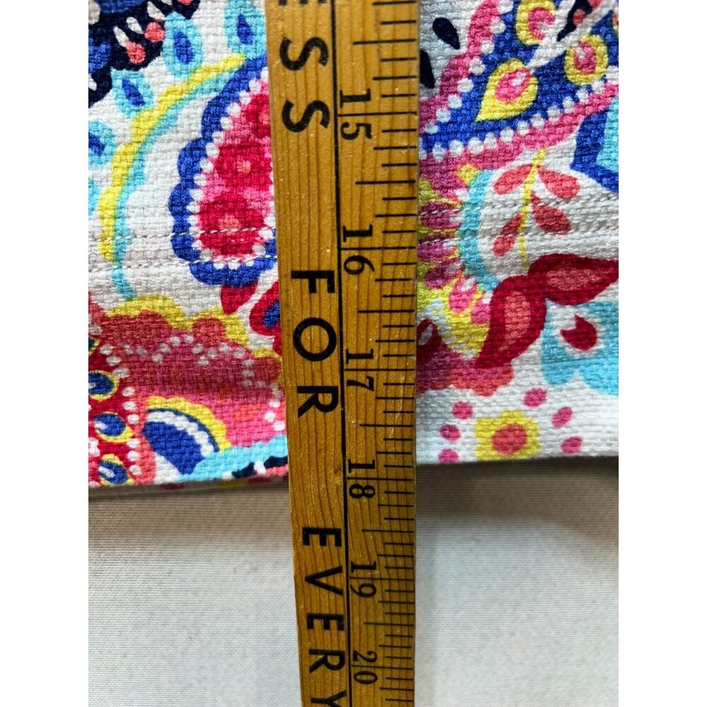 Talbots Women's Cotton Pencil Skirt Flat Front Sz 8p Multicolor Paisley Back Zip - Picture 8 of 11